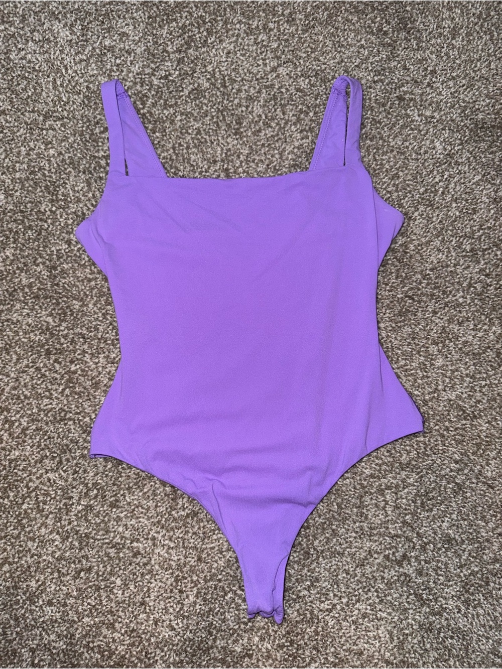 Skims Purple Square-Neck Bodysuit Size Medium